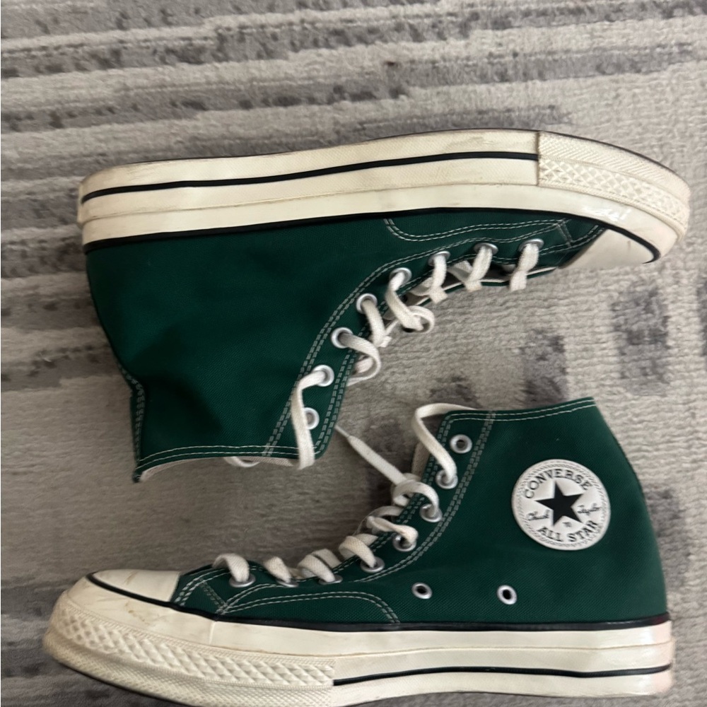 Converse Forest Green High-Tops with White Accents